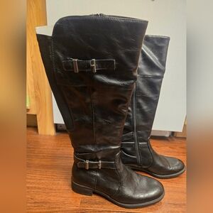 Rocio By Yuu Womens Knee High Wide Fit Black Riding Boots Size 8.5